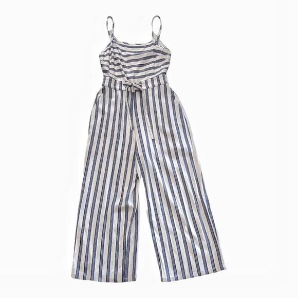 GREYLIN Striped Linen Jumpsuit Size S Spaghetti Straps Casual Spring - Picture 1 of 13